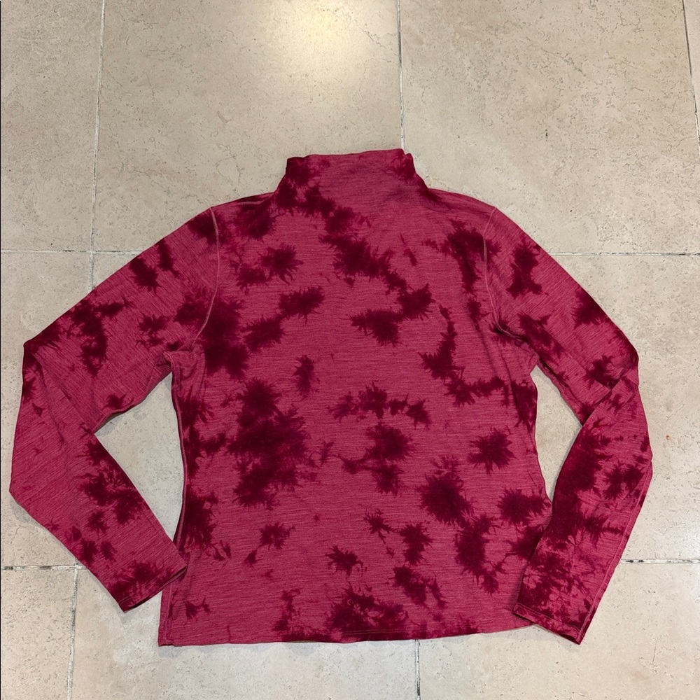 lululemon athletica Women's Long-Sleeve Tie-Dye Mock Neck Top - Burgundy